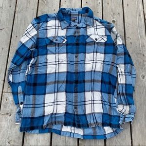 Patagonia Blue Flannel Organic Cotton Shirt in XL